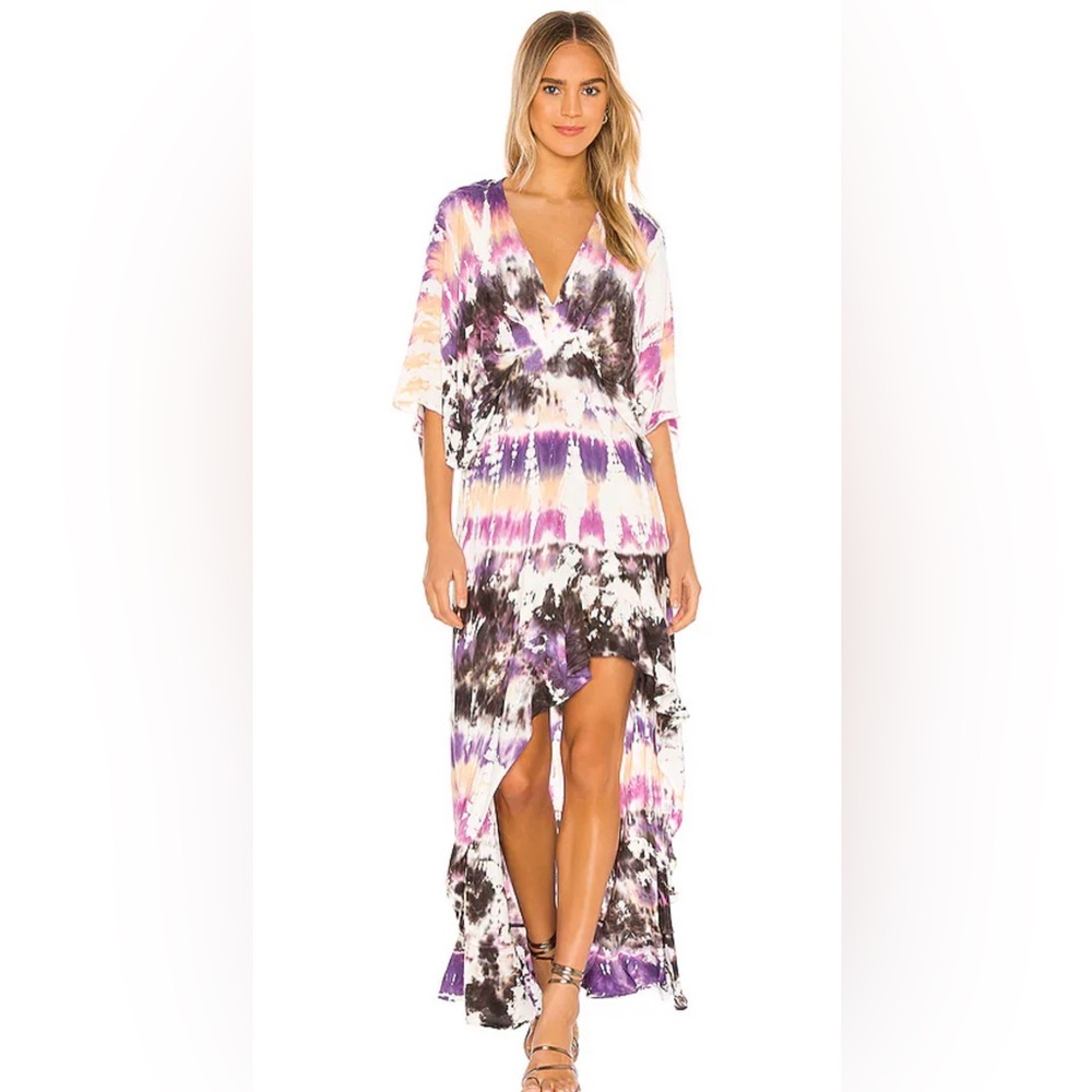 YFB Young Fabulous & Broke Tie Dye High Low Maxi Dress Bohemian Summer